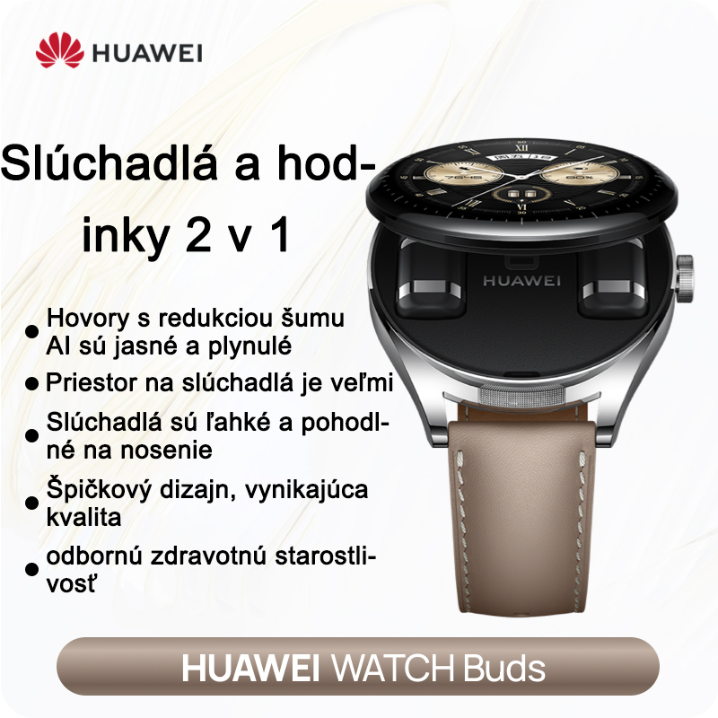 [Khaki farba] ​​Huawei Watch Buds-Slúchadlá a hodinky 2v1